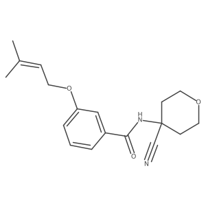 N-(4-Cyanooxan-4-yl)-3-(3-methylbut-2-enoxy)benzamide结构式