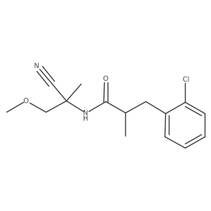 3-(2-chlorophenyl)-N-(1-cyano-2-methoxy-1-methylethyl)-2-methylpropanamide结构式