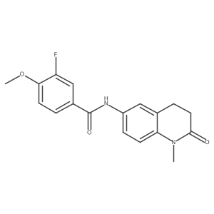 3-fluoro-4-methoxy-N-(1-methyl-2-oxo-1,2,3,4-tetrahydroquinolin-6-yl)benzamide结构式