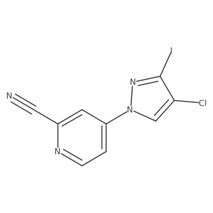 4-(4-chloro-3-iodo-1H-pyrazol-1-yl)picolinonitrile结构式