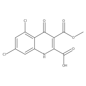 3-Carbomethoxy-5,7-dichloro-4-hydroxyquinoline-2-carboxylic acid结构式