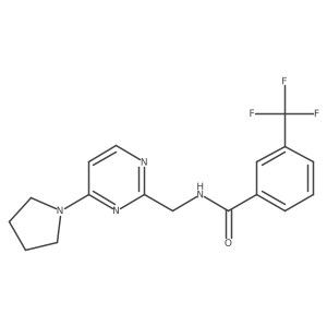 N-{[4-(pyrrolidin-1-yl)pyrimidin-2-yl]methyl}-3-(trifluoromethyl)benzamide Structure