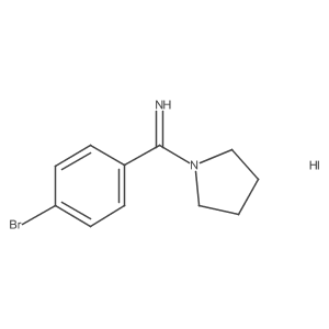 1-(4-Bromobenzenecarboximidoyl)pyrrolidine hydroiodide结构式
