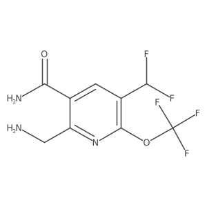 2-(Aminomethyl)-5-(difluoromethyl)-6-(trifluoromethoxy)pyridine-3-carboxamide结构式