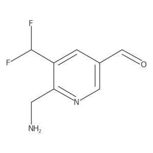 2-(Aminomethyl)-3-(difluoromethyl)pyridine-5-carboxaldehyde结构式