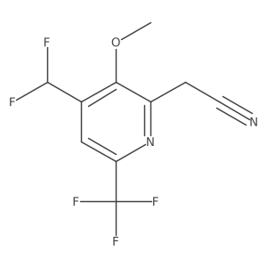 2-(4-(Difluoromethyl)-3-methoxy-6-(trifluoromethyl)pyridin-2-yl)acetonitrile结构式