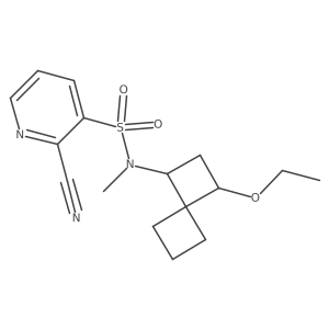2-cyano-N-{3-ethoxyspiro[3.3]heptan-1-yl}-N-methylpyridine-3-sulfonamide Structure