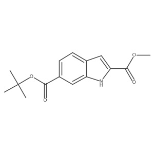 t-Butyl 2-(methoxycarbonyl)indole-6-carboxylate结构式