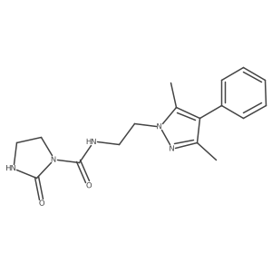 N-(2-(3,5-dimethyl-4-phenyl-1H-pyrazol-1-yl)ethyl)-2-oxoimidazolidine-1-carboxamide Structure
