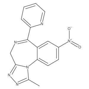8-nitro-1-methyl-6-(2-pyridyl)-4H-s-triazolo[4,3-a][1,4]benzodiazepine Structure