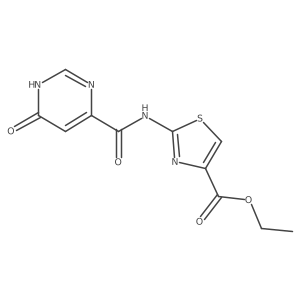 Ethyl 2-(6-hydroxypyrimidine-4-carboxamido)thiazole-4-carboxylate结构式