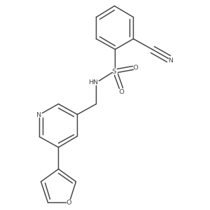 2-cyano-N-((5-(furan-3-yl)pyridin-3-yl)methyl)benzenesulfonamide结构式