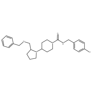4-(2-((benzyloxy)methyl)pyrrolidin-1-yl)-N-(4-chlorobenzyl)piperidine-1-carboxamide结构式