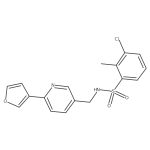 3-chloro-N-((6-(furan-3-yl)pyridin-3-yl)methyl)-2-methylbenzenesulfonamide结构式