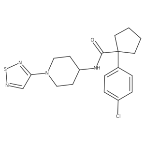 1-(4-chlorophenyl)-N-[1-(1,2,5-thiadiazol-3-yl)piperidin-4-yl]cyclopentane-1-carboxamide结构式