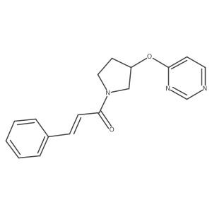 (2E)-3-phenyl-1-[3-(pyrimidin-4-yloxy)pyrrolidin-1-yl]prop-2-en-1-one结构式