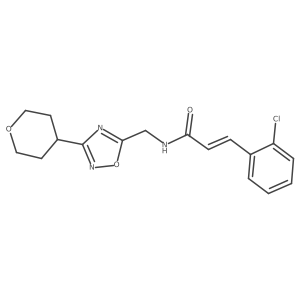 (E)-3-(2-chlorophenyl)-N-((3-(tetrahydro-2H-pyran-4-yl)-1,2,4-oxadiazol-5-yl)methyl)acrylamide Structure