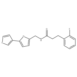 3-(2-fluorophenyl)-N-{[5-(thiophen-3-yl)furan-2-yl]methyl}propanamide结构式