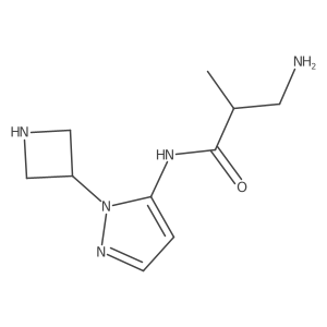 3-amino-N-[1-(azetidin-3-yl)-1H-pyrazol-5-yl]-2-methylpropanamide结构式