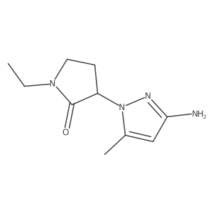 3-(3-amino-5-methyl-1H-pyrazol-1-yl)-1-ethylpyrrolidin-2-one Structure