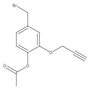 4-(Bromomethyl)-2-(prop-2-yn-1-yloxy)phenyl acetate结构式