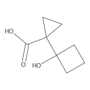 1-(1-Hydroxycyclobutyl)cyclopropane-1-carboxylic acid结构式