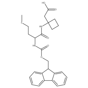 2-{1-[(2R)-2-({[(9H-fluoren-9-yl)methoxy]carbonyl}amino)-4-(methylsulfanyl)butanamido]cyclobutyl}acetic acid结构式