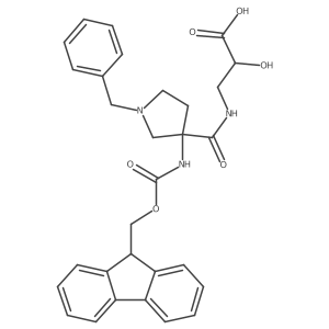 (2S)-3-{[1-benzyl-3-({[(9H-fluoren-9-yl)methoxy]carbonyl}amino)pyrrolidin-3-yl]formamido}-2-hydroxypropanoic acid Structure
