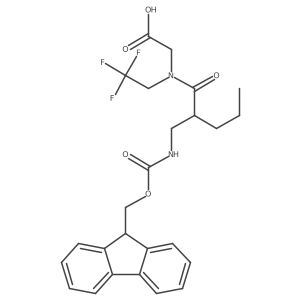 2-{2-[({[(9H-fluoren-9-yl)methoxy]carbonyl}amino)methyl]-N-(2,2,2-trifluoroethyl)pentanamido}acetic acid Structure