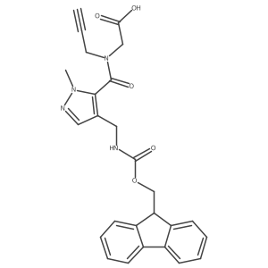 2-(1-{4-[({[(9H-fluoren-9-yl)methoxy]carbonyl}amino)methyl]-1-methyl-1H-pyrazol-5-yl}-N-(prop-2-yn-1-yl)formamido)acetic acid Structure