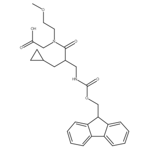 2-[2-(cyclopropylmethyl)-3-({[(9H-fluoren-9-yl)methoxy]carbonyl}amino)-N-(2-methoxyethyl)propanamido]acetic acid结构式