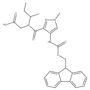 2-[N-(butan-2-yl)-1-[4-({[(9H-fluoren-9-yl)methoxy]carbonyl}amino)-1-methyl-1H-pyrazol-3-yl]formamido]acetic acid Structure