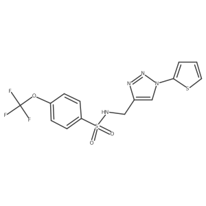 N-((1-(thiophen-2-yl)-1H-1,2,3-triazol-4-yl)methyl)-4-(trifluoromethoxy)benzenesulfonamide结构式