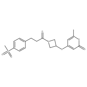 6-methyl-4-((1-(3-(4-(methylsulfonyl)phenyl)propanoyl)azetidin-3-yl)oxy)-2H-pyran-2-one结构式