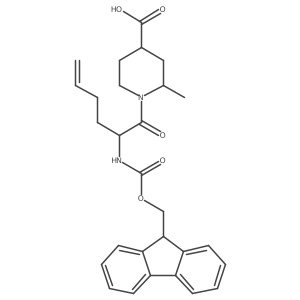 rac-(2R,4R)-1-[2-({[(9H-fluoren-9-yl)methoxy]carbonyl}amino)hex-5-enoyl]-2-methylpiperidine-4-carboxylic acid Structure