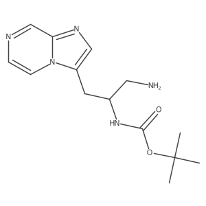 tert-butyl N-(1-amino-3-{imidazo[1,2-a]pyrazin-3-yl}propan-2-yl)carbamate结构式