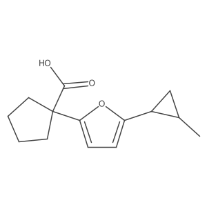 1-[5-(2-Methylcyclopropyl)furan-2-yl]cyclopentane-1-carboxylic acid结构式
