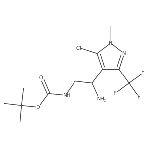 tert-butyl N-{2-amino-2-[5-chloro-1-methyl-3-(trifluoromethyl)-1H-pyrazol-4-yl]ethyl}carbamate结构式