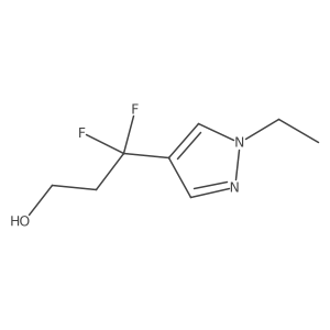 3-(1-ethyl-1H-pyrazol-4-yl)-3,3-difluoropropan-1-ol结构式