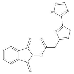 1,3-dioxo-2,3-dihydro-1H-isoindol-2-yl 2-[2-(4H-1,2,4-triazol-3-yl)-1,3-thiazol-4-yl]acetate结构式