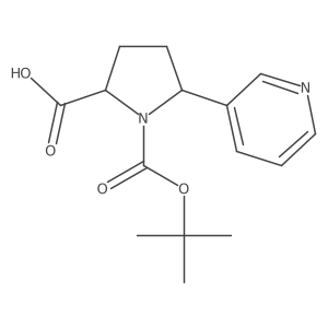 rac-(2R,5S)-1-[(tert-butoxy)carbonyl]-5-(pyridin-3-yl)pyrrolidine-2-carboxylic acid结构式