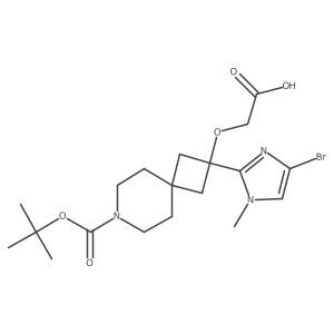 2-{[2-(4-bromo-1-methyl-1H-imidazol-2-yl)-7-[(tert-butoxy)carbonyl]-7-azaspiro[3.5]nonan-2-yl]oxy}acetic acid结构式