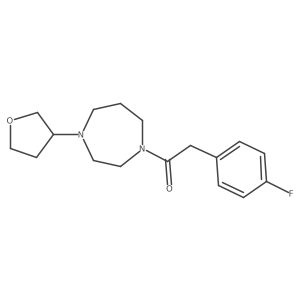 2-(4-Fluorophenyl)-1-(4-(tetrahydrofuran-3-yl)-1,4-diazepan-1-yl)ethan-1-one结构式