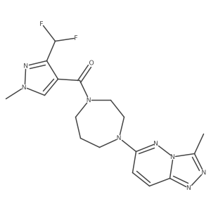 [3-(Difluoromethyl)-1-methylpyrazol-4-yl]-[4-(3-methyl-[1,2,4]triazolo[4,3-b]pyridazin-6-yl)-1,4-diazepan-1-yl]methanone结构式