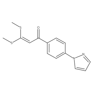 1-(4-(1H-pyrazol-1-yl)phenyl)-3,3-bis(methylthio)prop-2-en-1-one结构式