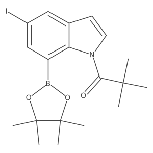 1-(5-Iodo-7-(4,4,5,5-tetramethyl-1,3,2-dioxaborolan-2-yl)-1H-indol-1-yl)-2,2-dimethylpropan-1-one Structure