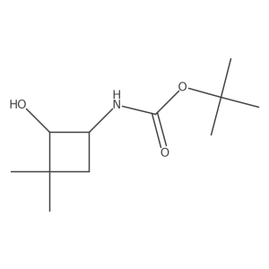 rac-tert-butyl N-[(1R,2S)-2-hydroxy-3,3-dimethylcyclobutyl]carbamate结构式