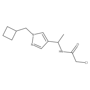 2-Chloro-N-[1-[1-(cyclobutylmethyl)pyrazol-4-yl]ethyl]acetamide结构式
