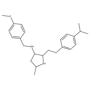 (2R,3S,5R)-2-((4-Isopropylphenoxy)methyl)-N-(4-methoxybenzyl)-5-methylpyrrolidin-3-amine Structure