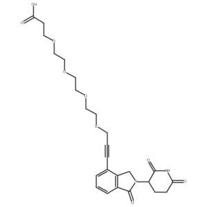 Phthalimidinoglutarimide-propargyl-O-PEG3-C2-acid结构式